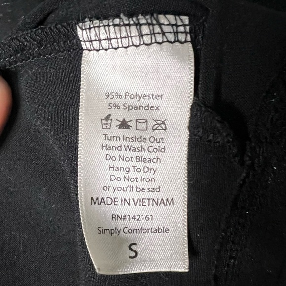 LuLaRoe Carly Elegant Black & Glitter Short Sleeve Swing Dress with High-Low Hem - Picture 10 of 11